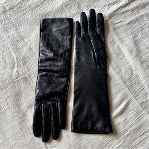 Black Crocodile leather Gloves| Carolina Amato